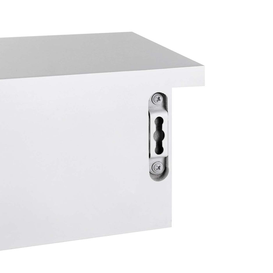 Floating Wall Shelf – High Gloss Finish – White – 3 Drawers