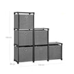 Ladder Storage Unit – Metal – Black – 6-Cube Modular Design with Storage Boxes