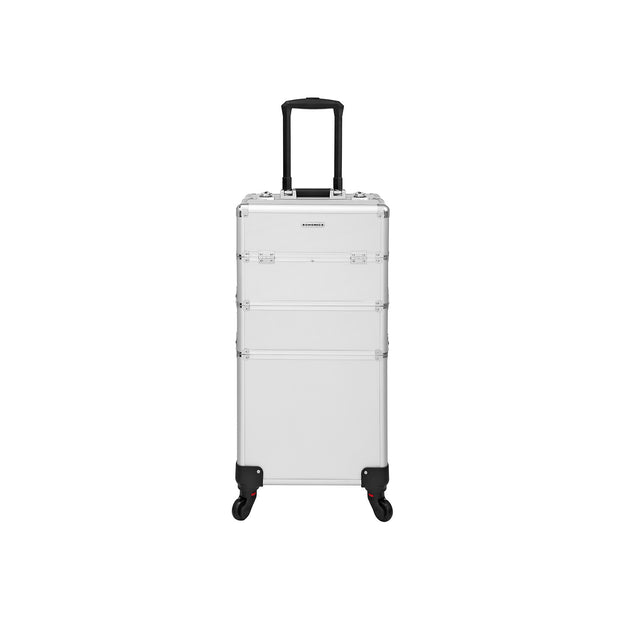 Large Trolley Cosmetic Case – Durable Material – Black – Lockable and Portable with 360-Degree Casters