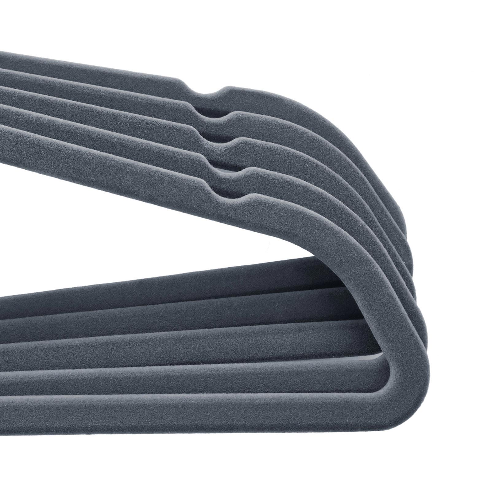 Velvet Hangers – Light Grey – Non-Slip – 360° Swivel Hooks – 100 Pack