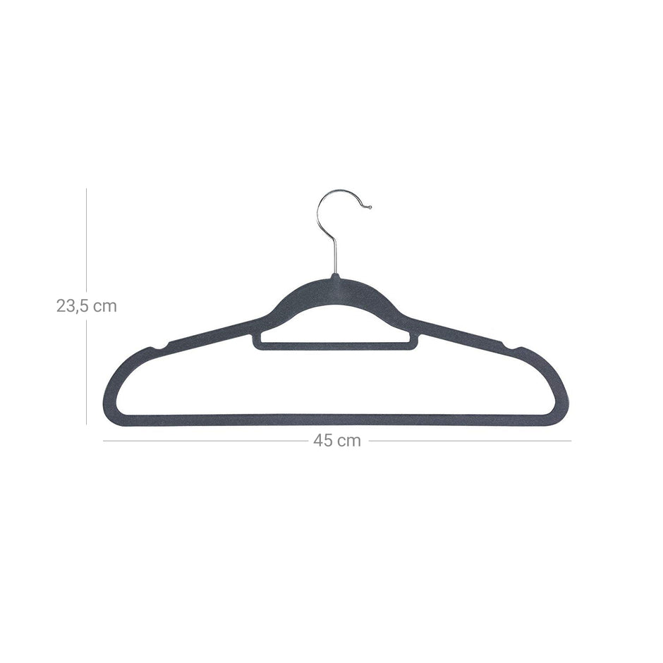 Velvet Hangers – Light Grey – Non-Slip – 360° Swivel Hooks – 100 Pack