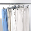 Metal Trouser Hangers – Chrome-Plated – Silver – Non-Slip Design with Clips
