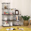 Metal Wire Modular Bookcase – Metal Wire and PP Plastic – White – Interlocking Design with 9 Cubes for Versatile Storage