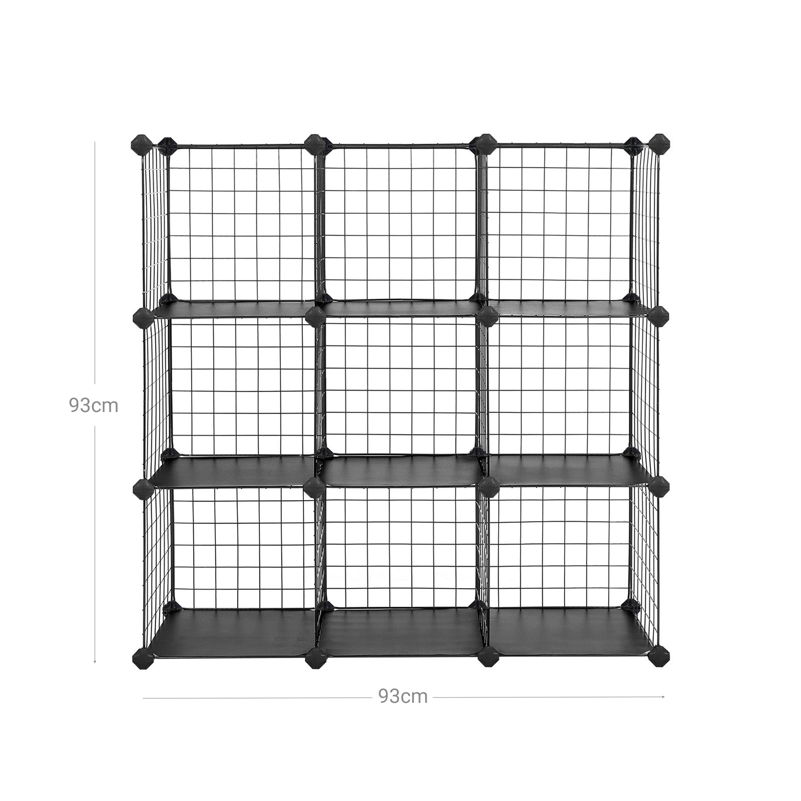 Metal Wire Modular Bookcase – Metal Wire and PP Plastic – White – Interlocking Design with 9 Cubes for Versatile Storage