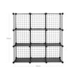Metal Wire Modular Bookcase – Metal Wire and PP Plastic – White – Interlocking Design with 9 Cubes for Versatile Storage