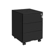 Mobile File Cabinet – Metal – Matte Black – Lockable with 3 Drawers