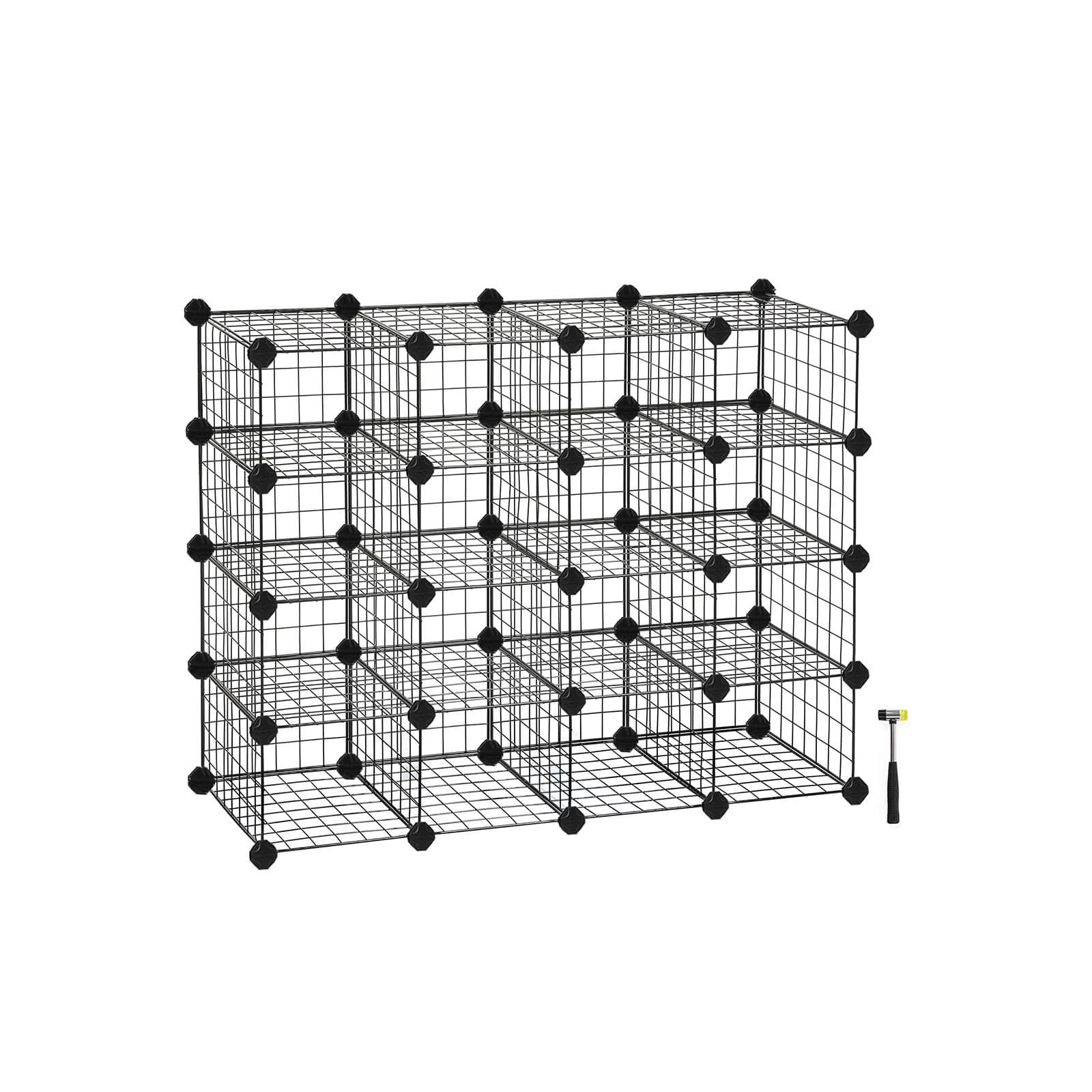 Modular DIY Storage Unit – Metal Wire – White – 16 Cube Design