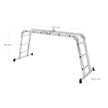 Multi-Purpose Ladder – Aluminium – Silver – 150 kg Capacity, TÜV Rheinland GS Certified