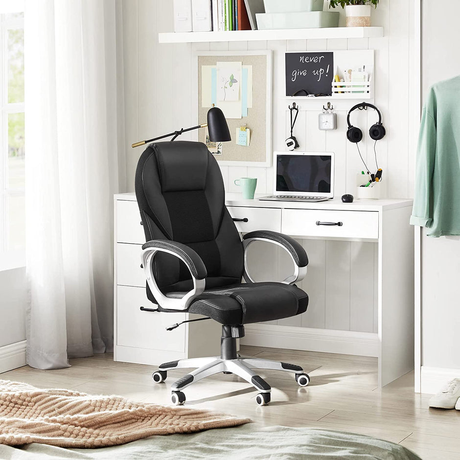 High Back Executive Office Chair – Durable Material – Black – Ergonomic Design, Height Adjustable