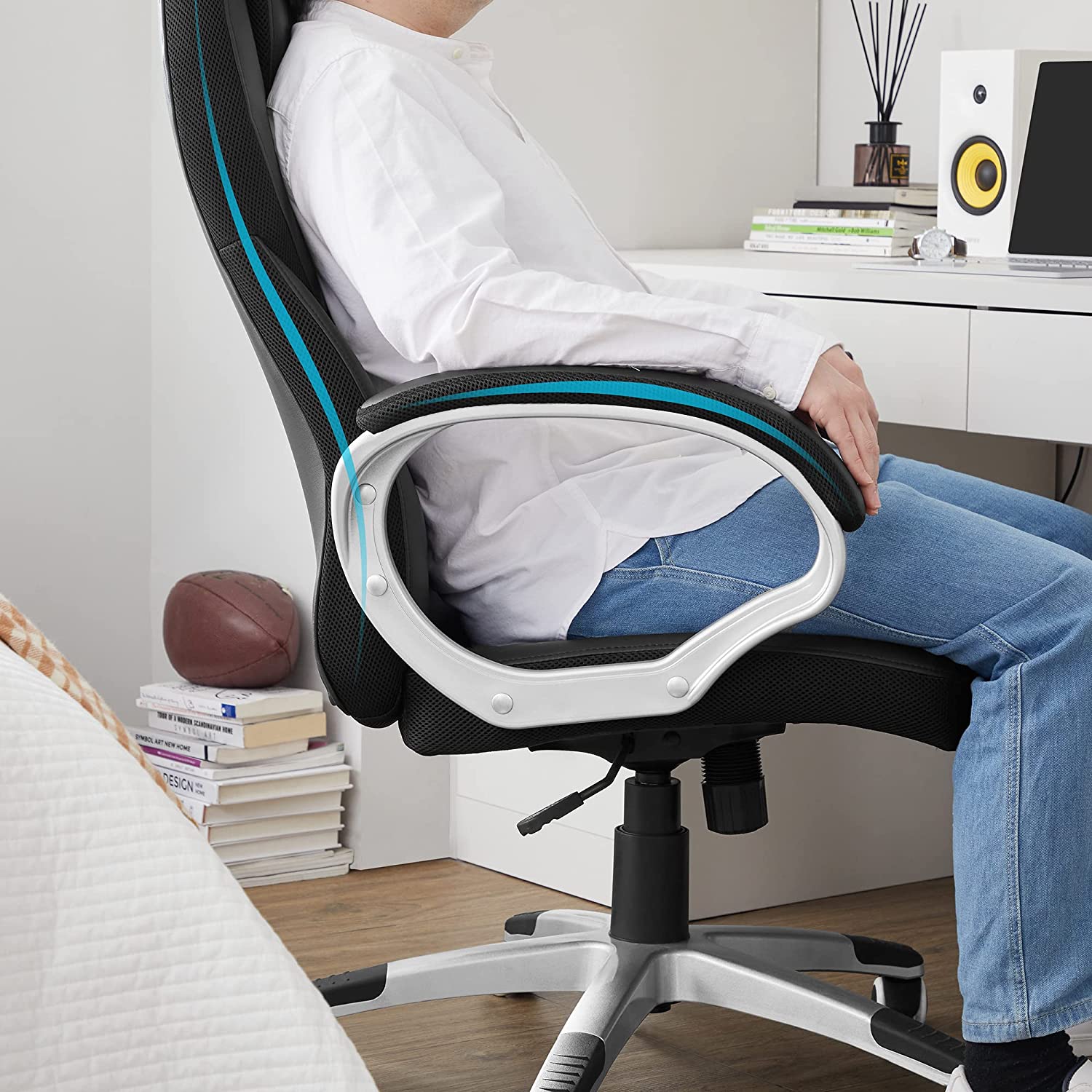 High Back Executive Office Chair – Durable Material – Black – Ergonomic Design, Height Adjustable