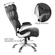 Swivel Office Chair – PU – Black – Adjustable Headrest and Flip-Up Armrests