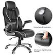 Swivel Office Chair – PU – Black – Adjustable Headrest and Flip-Up Armrests