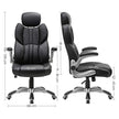 Swivel Office Chair – PU – Black – Adjustable Headrest and Flip-Up Armrests