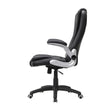 High Back Office Chair – Polyurethane – Black – Flip-Up Armrests