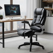 High Back Office Chair – Polyurethane – Black – Flip-Up Armrests
