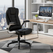 High Back Office Chair – Polyurethane – Black – Flip-Up Armrests