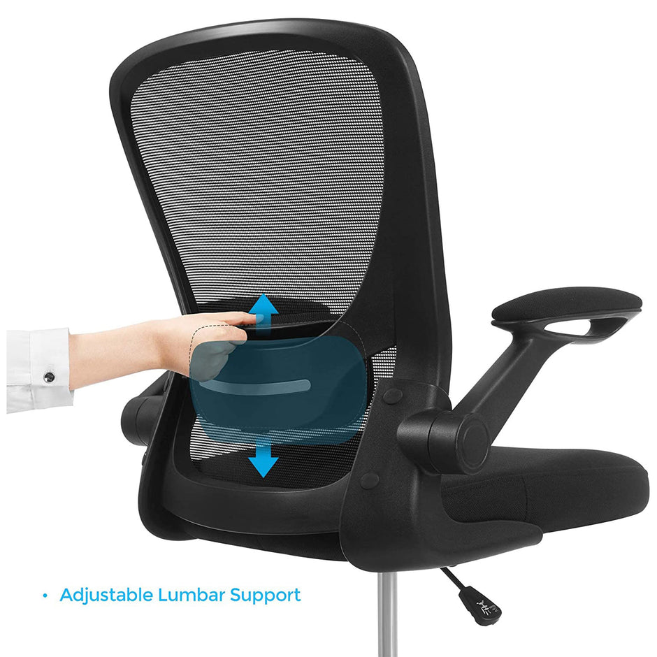 Drafting Chair – Mesh – Black – Ergonomic with Height Adjustable Lumbar Support and Footrest