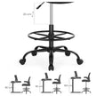 Drafting Chair – Mesh – Black – Ergonomic with Height Adjustable Lumbar Support and Footrest