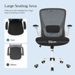 Ergonomic Office Chair – Mesh – Black – Adjustable Lumbar Support, Folding Armrests, 360° Swivel