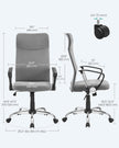 Ergonomic Office Chair – Upholstered – Dove Grey – Adjustable Height with Tilt Function