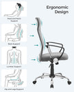 Ergonomic Office Chair – Upholstered – Dove Grey – Adjustable Height with Tilt Function