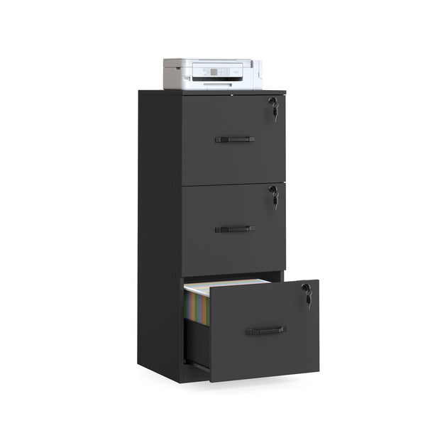 File Cabinet – Wood – Cloud White – Lockable with Adjustable Hanging Rail