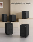 Lockable Mobile File Cabinet – Wood – Ink Black – 4 Drawers, Pre-Assembled