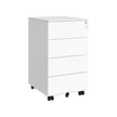 Lockable Mobile File Cabinet – Wood – Ink Black – 4 Drawers, Pre-Assembled