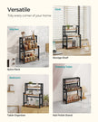3 Tier Storage Rack – Bamboo – Natural – Multi-Purpose Countertop Organizer for Kitchen, Dining Room, or Office