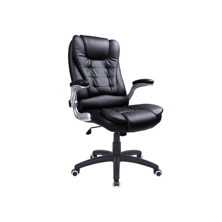 Office Chair – Polyurethane – Black – Ergonomic Design with Adjustable Seat Height