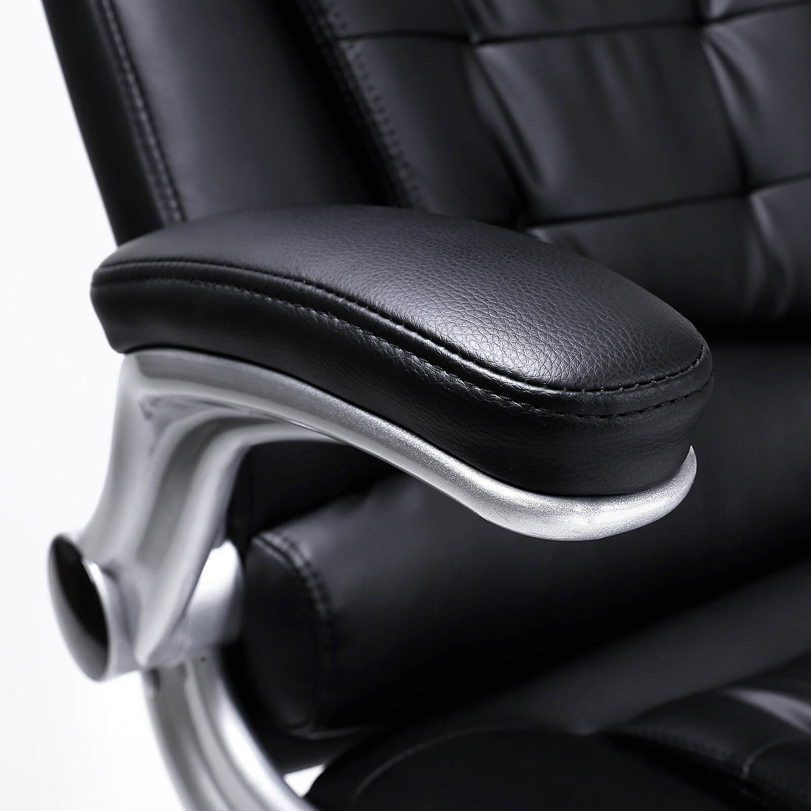 Office Chair – Polyurethane – Black – Ergonomic Design with Adjustable Seat Height