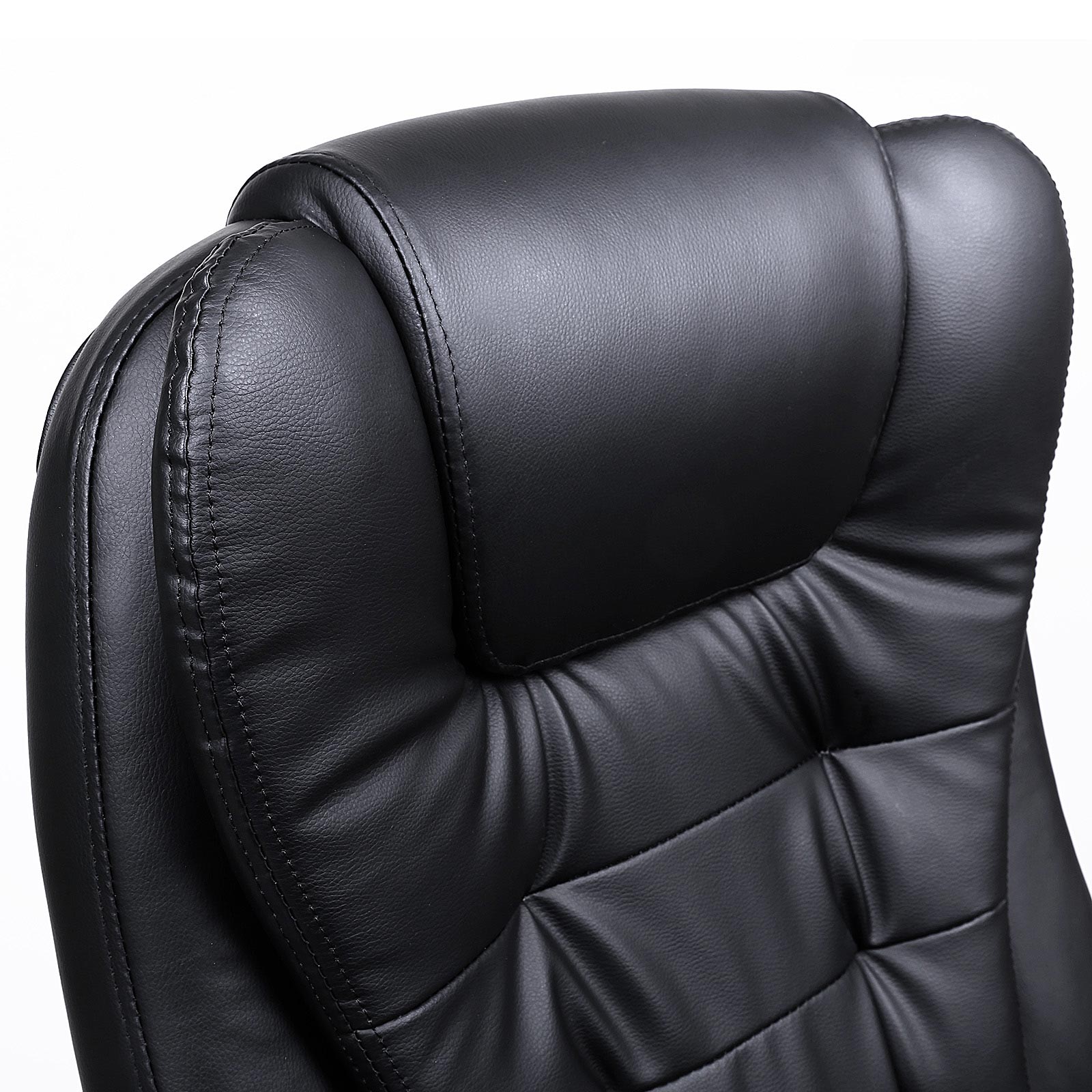Office Chair – Polyurethane – Black – Ergonomic Design with Adjustable Seat Height