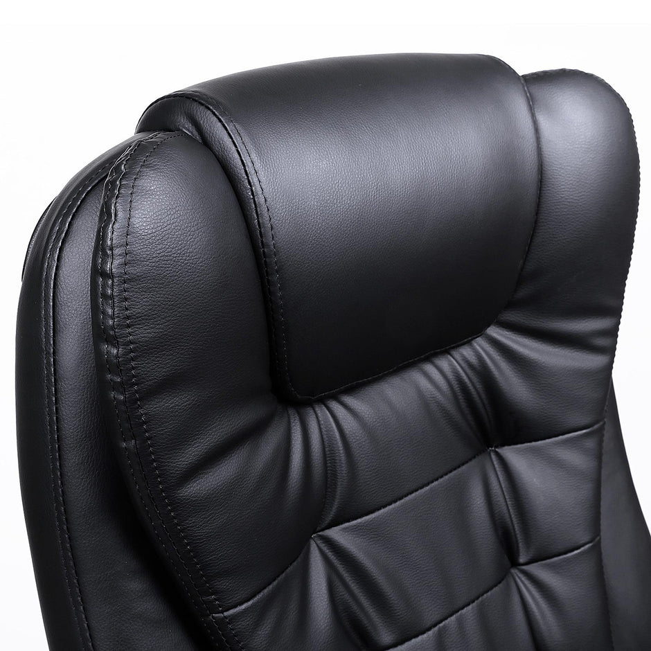 Office Chair – Polyurethane – Black – Ergonomic Design with Adjustable Seat Height