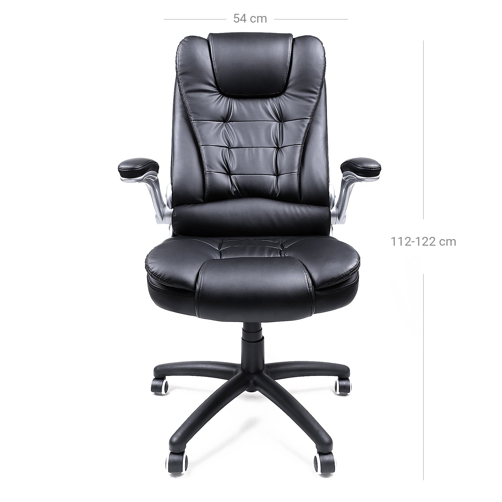 Office Chair – Polyurethane – Black – Ergonomic Design with Adjustable Seat Height