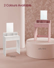 Dressing Table – MDF – Jelly Pink – Large Rectangular Mirror, 2 Drawers and 3 Open Compartments