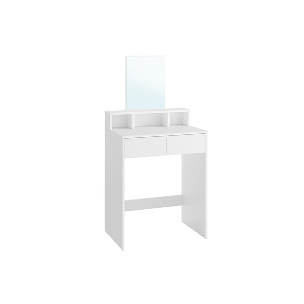 Dressing Table – MDF – Jelly Pink – Large Rectangular Mirror, 2 Drawers and 3 Open Compartments