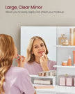 Vanity Table – Wood – White – With Mirror, Drawer, and Shelves for Makeup Organization