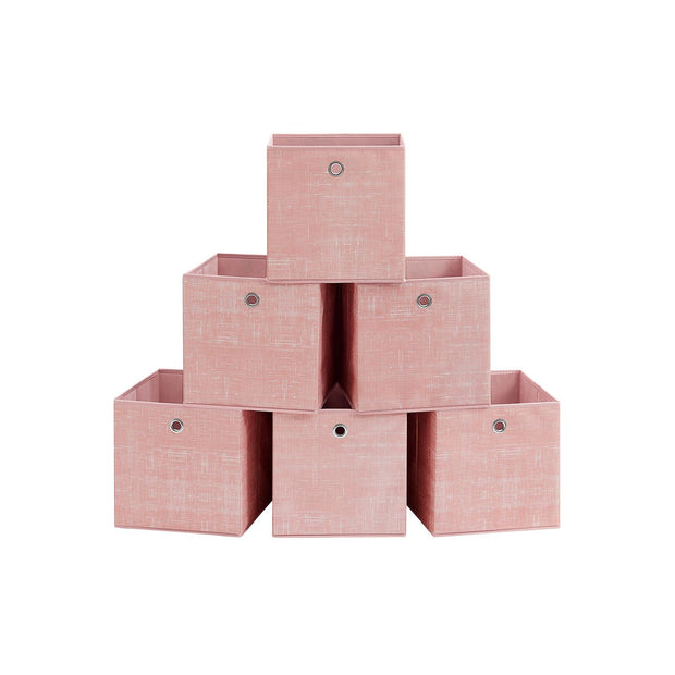 Set of 6 Foldable Non-Woven Fabric Storage Boxes – 30 x 30 x 30 cm – with Handle – Ideal for Shelves and Cube Storage
