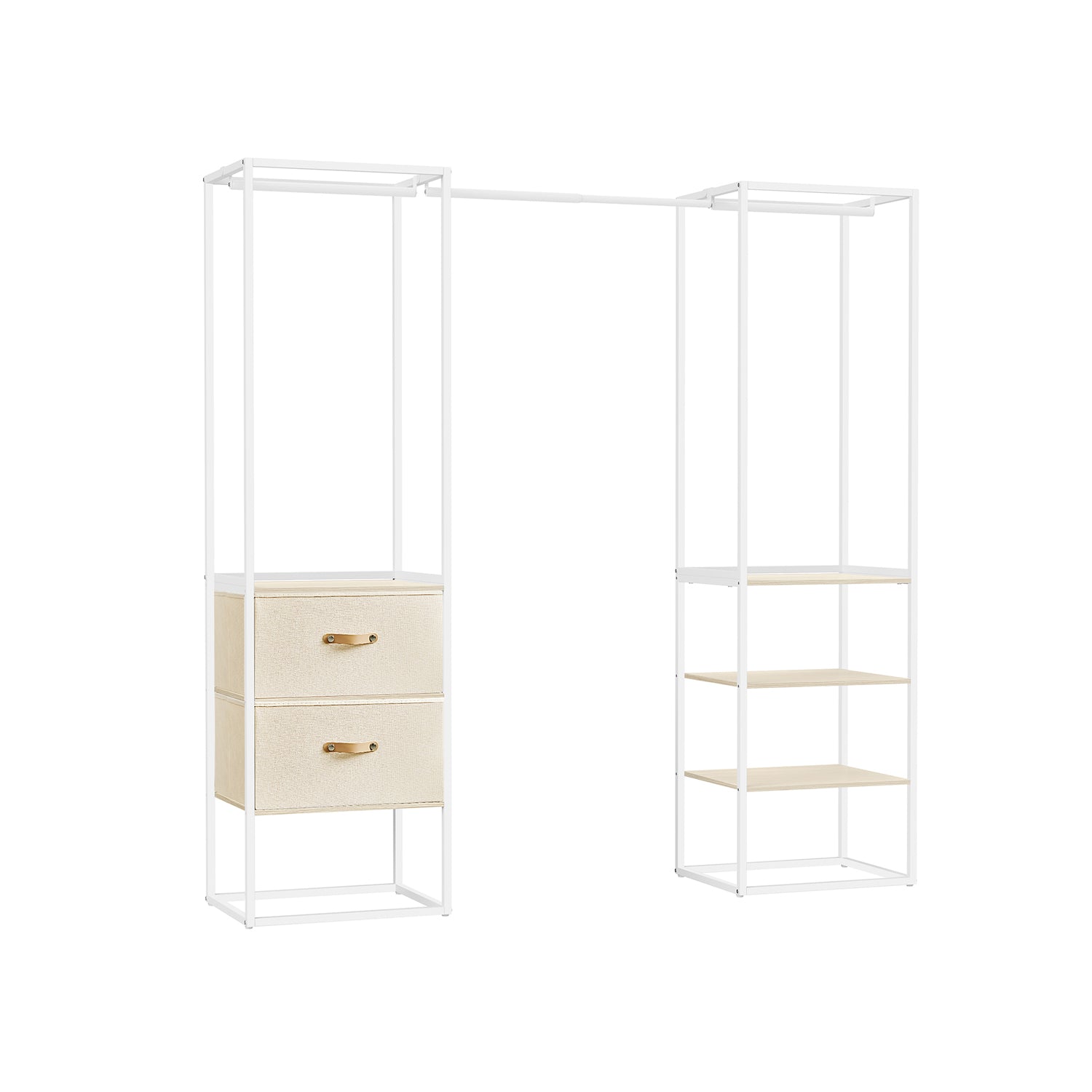 Clothing rack - with 2 drawers - natural beige