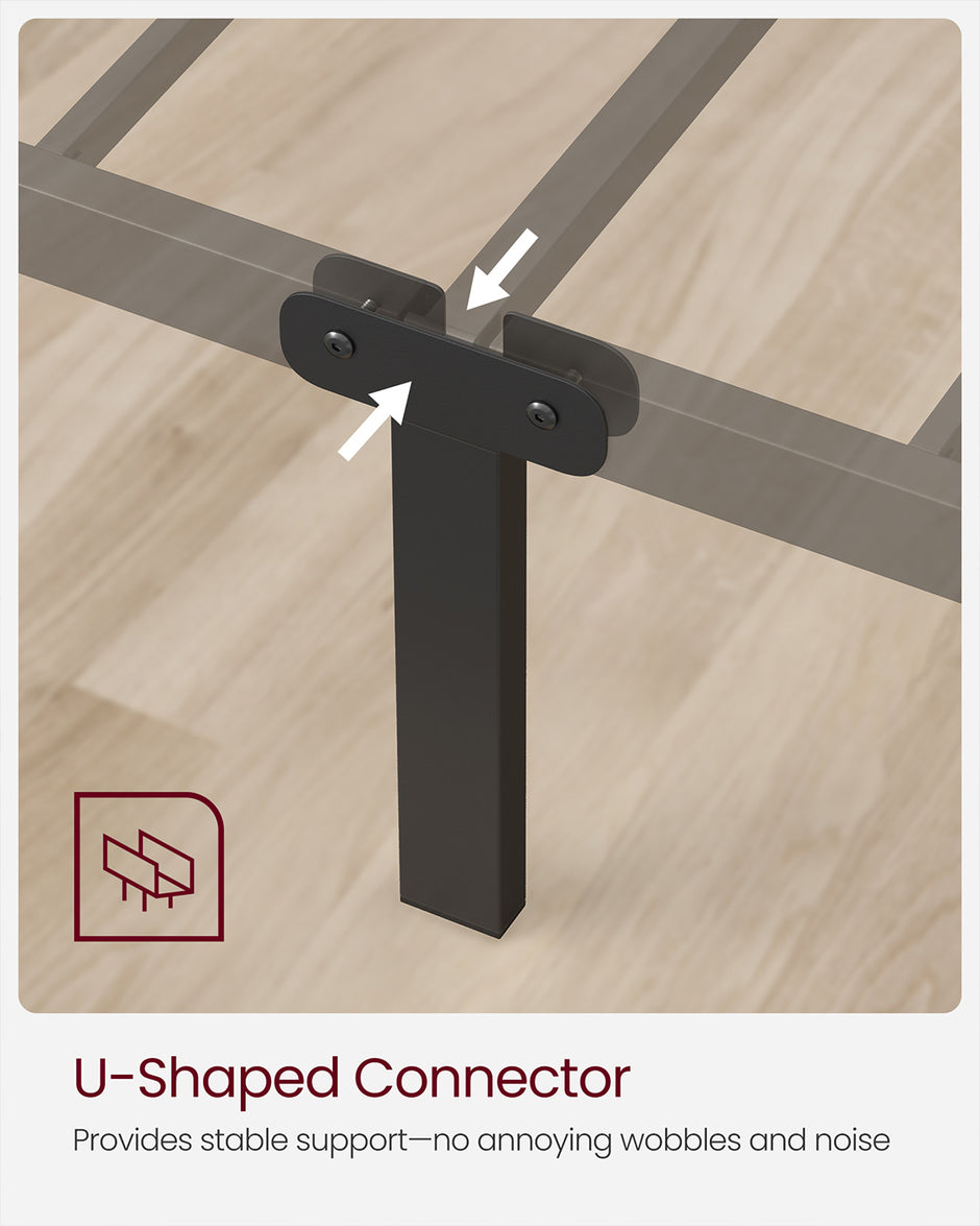Double Bed Frame – Metal – Matte Black – Sturdy Support with Easy Assembly