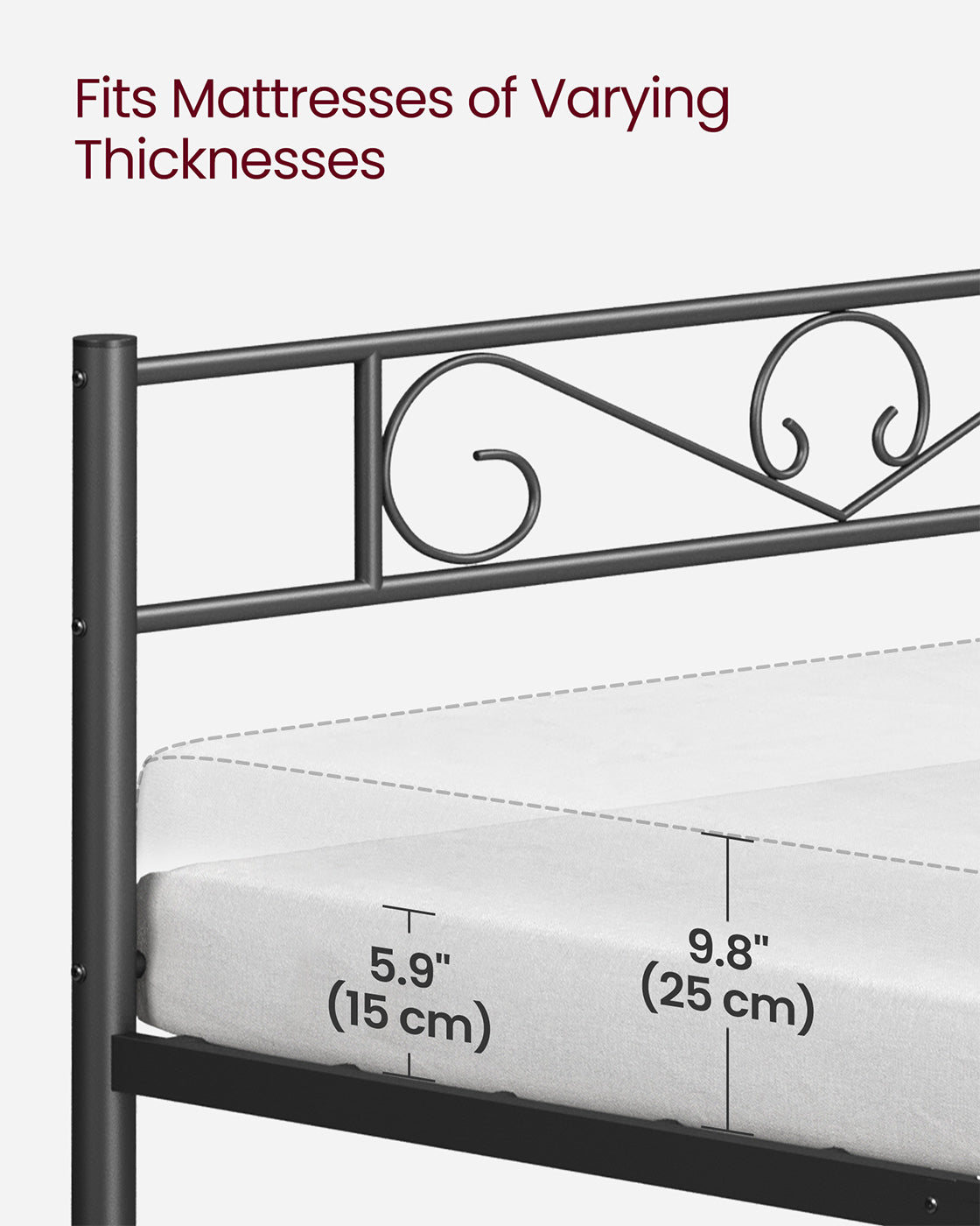 Double Bed Frame – Metal – Matte Black – Sturdy Support with Easy Assembly