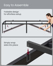 Single Bed Frame – Metal – Ink Black – Features Bedside Shelves, Easy Assembly, Suitable for 90 x 190 cm Mattresses
