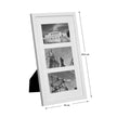 Triple Picture Frame – MDF with Glass Front – White – Wall Mounted or Table Top Display for Three 10 x 15 cm Photos