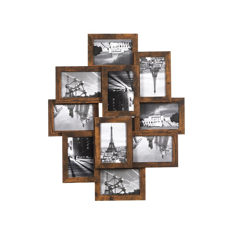 Photo Frame Collage – MDF – White – Wall-Mounted for 10 Photos (4