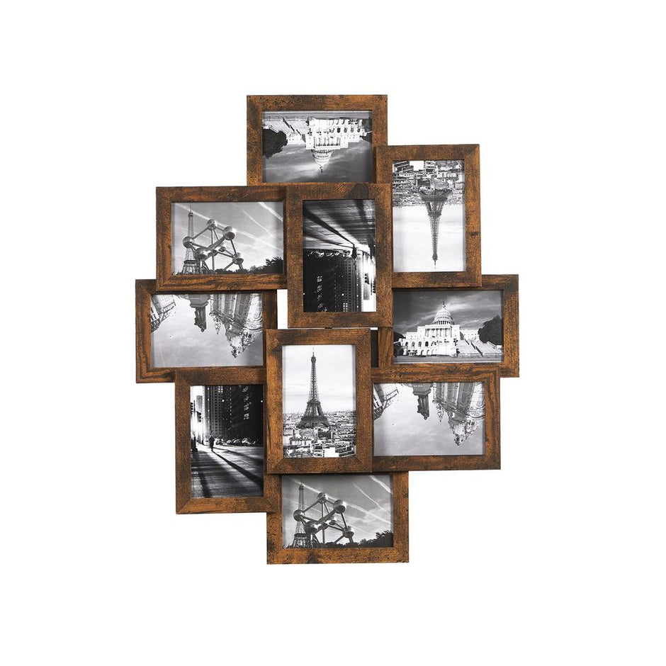 Photo Frame Collage – MDF – White – Wall-Mounted for 10 Photos (4