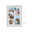 A4 Multi Photo Frame – Wood – Ash Black – Includes 3 Mats and Non-Trace Nails