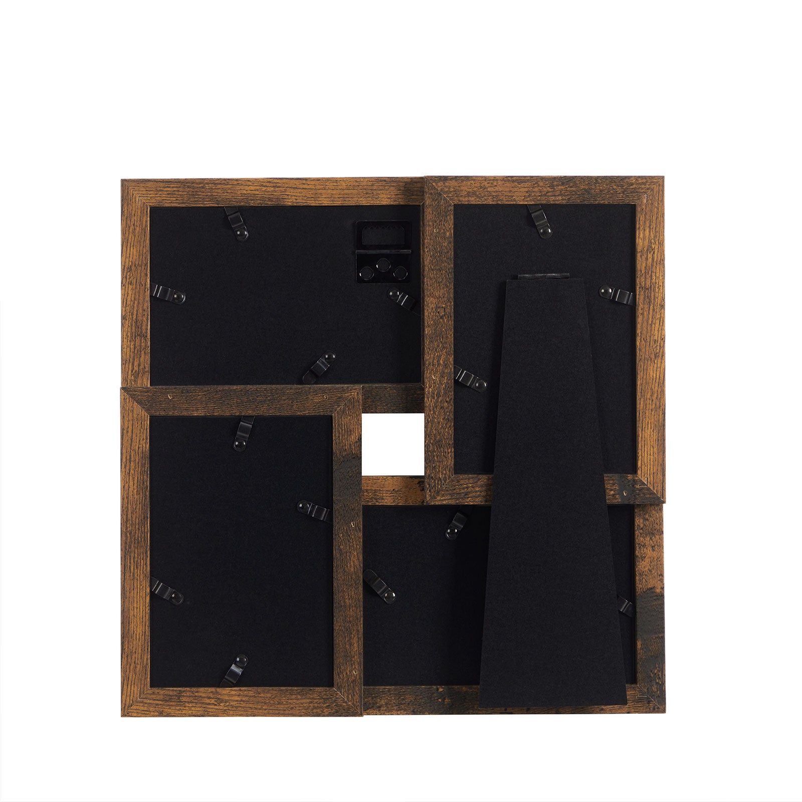 Collage Picture Frames – Wood Grain – Rustic Brown – Wall Mounted Display for 4x6 Photos