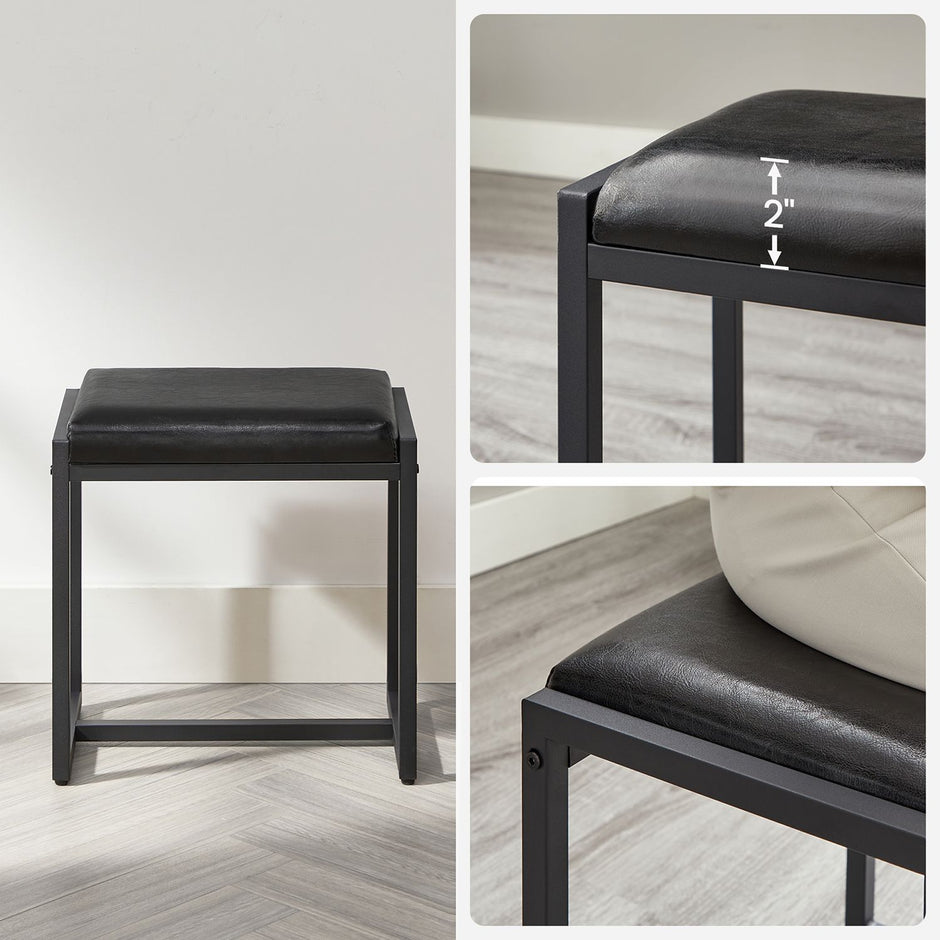 Dressing Table – Wood and Metal – Industrial Style – Tri-Fold Mirror, 3 Drawers, Hair Dryer Holder