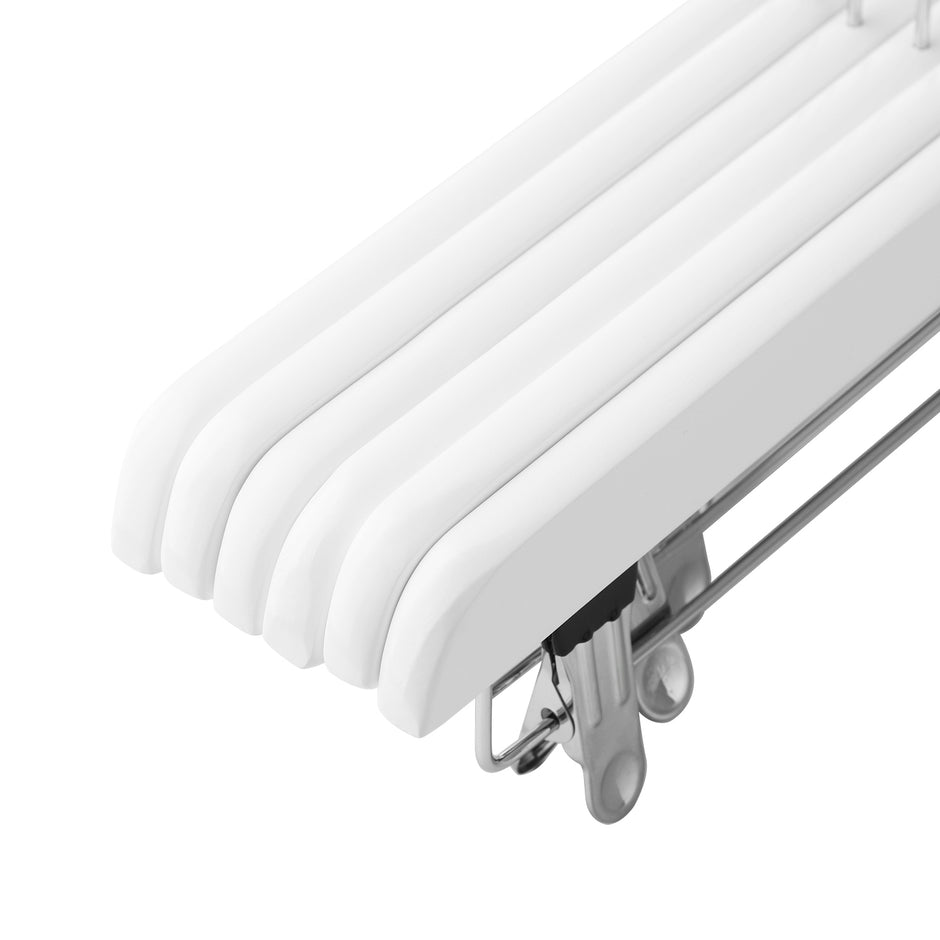 Wooden Trousers Hangers – Natural Finish – Rotatable Hooks – Adjustable Clips