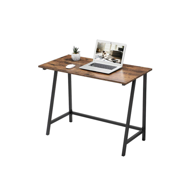 Computer Desk – Wood and Iron – Rustic Brown – Industrial Style, Easy Assembly, Space-Saving